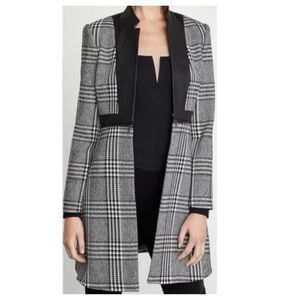 BCBGMaxAzria Black and Gray Plaid Blazer